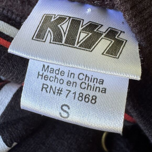 Kiss Brand Womens Sweatshirt Size Small 19x20 Black Lace Up Sides Metal Accents - Picture 3 of 3